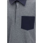 Cotton oversized colorblock rugby polo