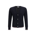 Cardigan a coste in lana merino