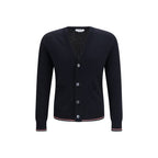 Cardigan a coste in lana merino