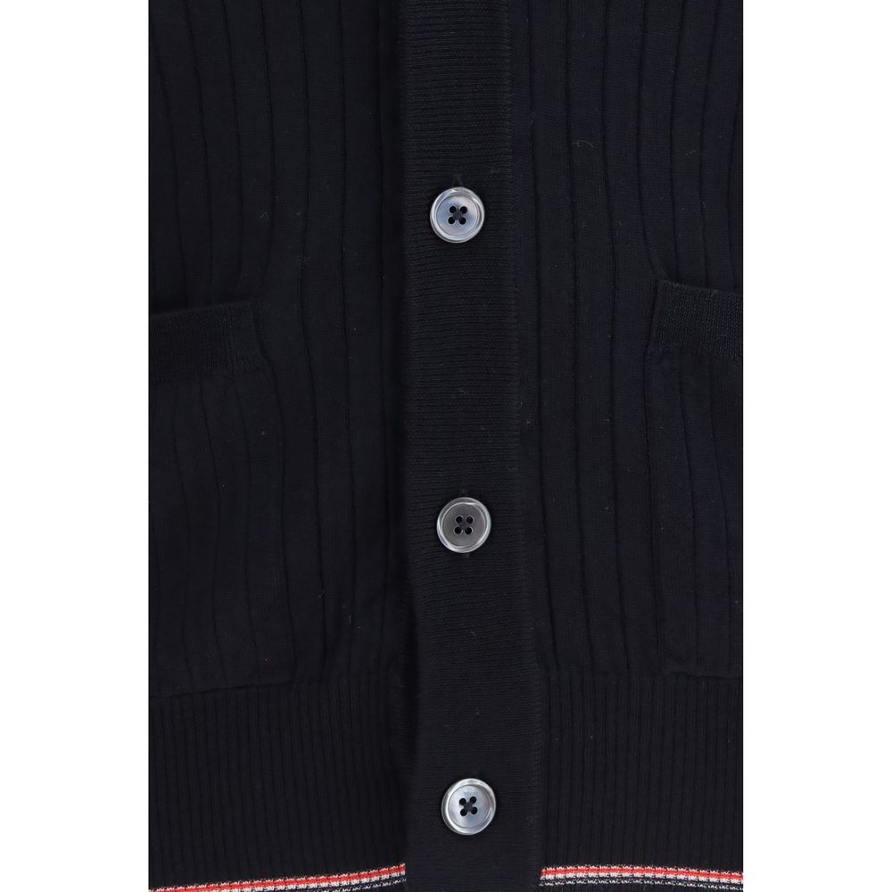 Cardigan a coste in lana merino