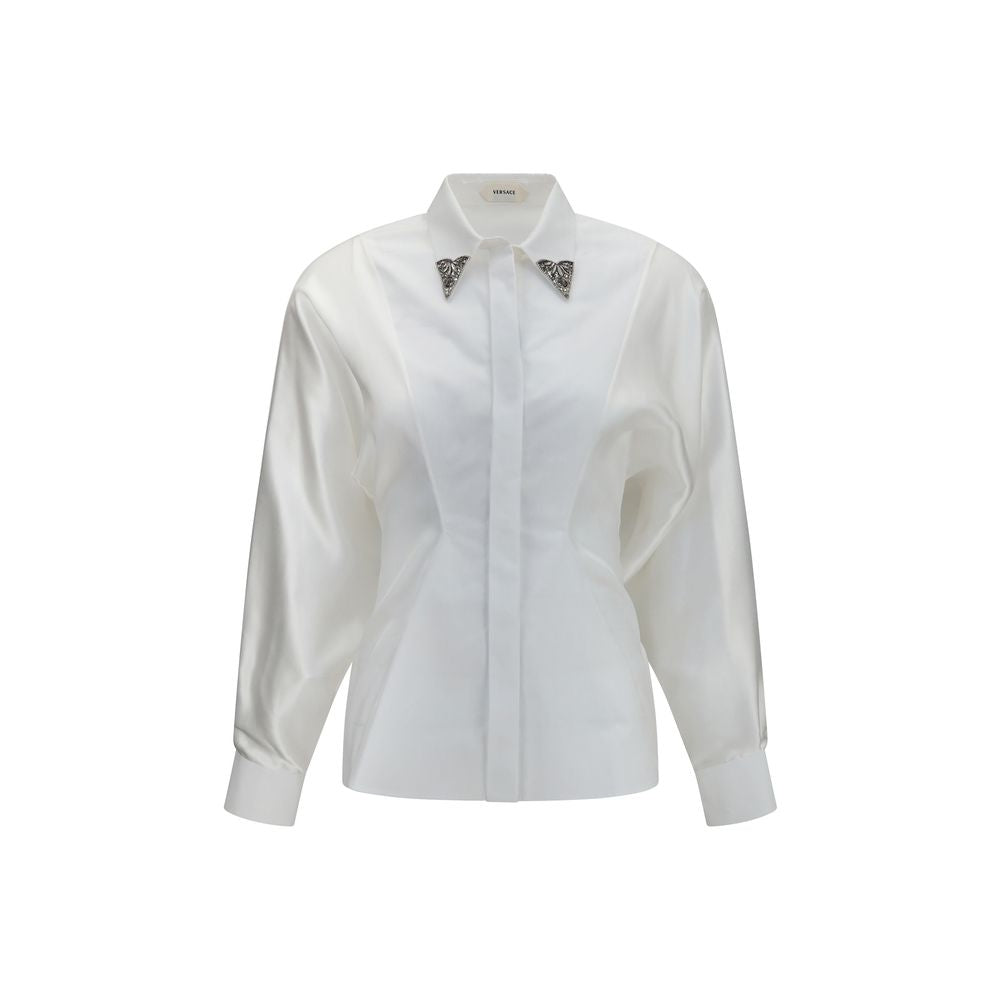 Shirt embroidered cotton poplin