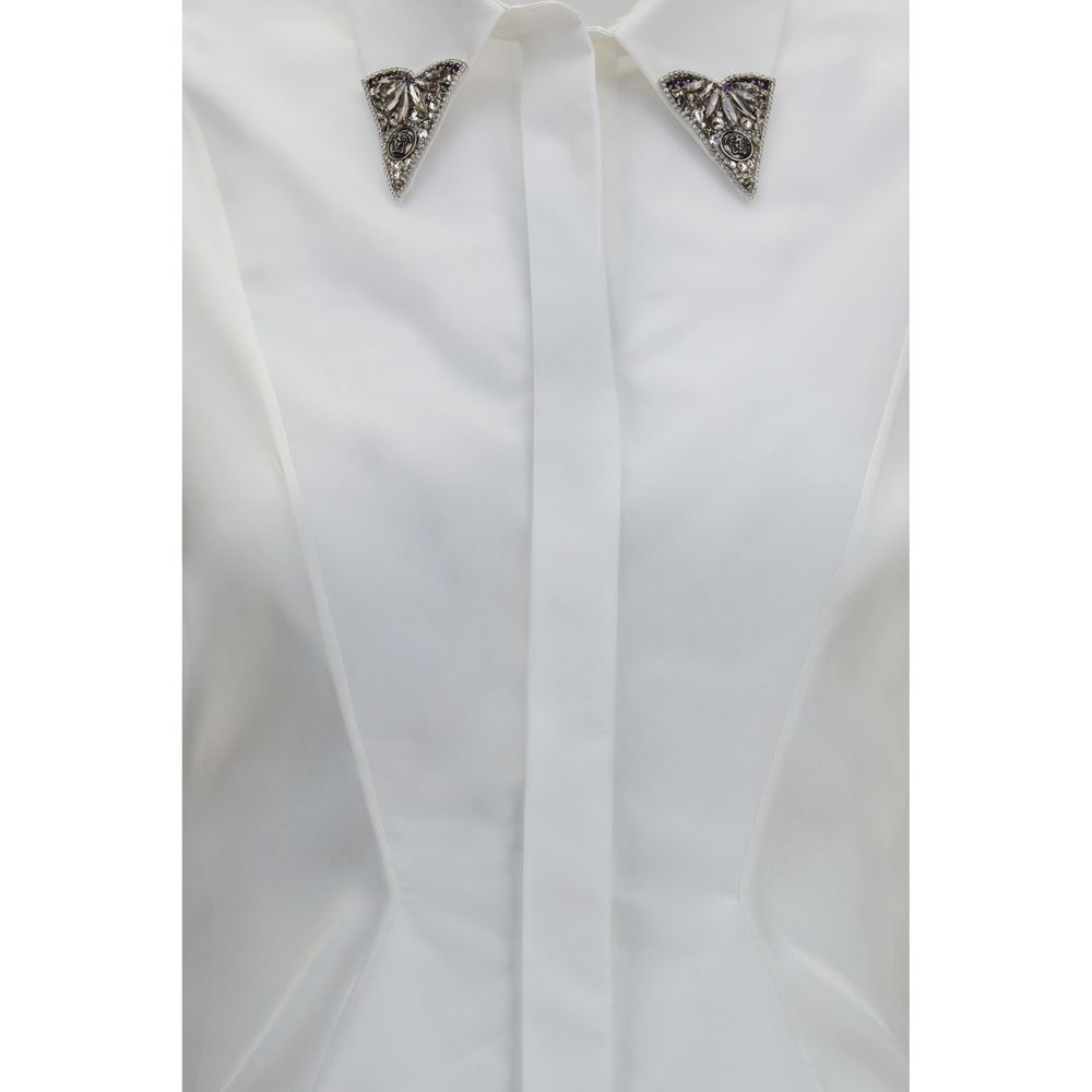 Shirt embroidered cotton poplin