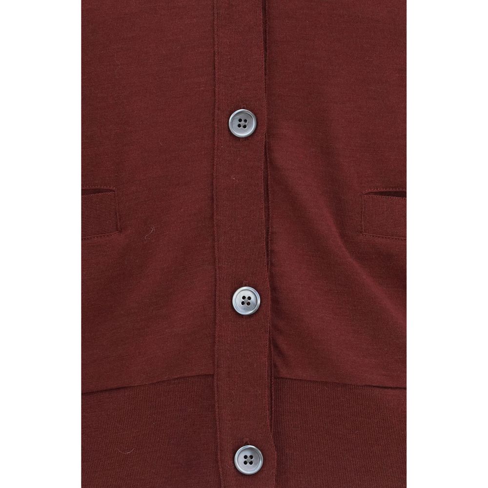 Cardigan con scollo a V in lana merino