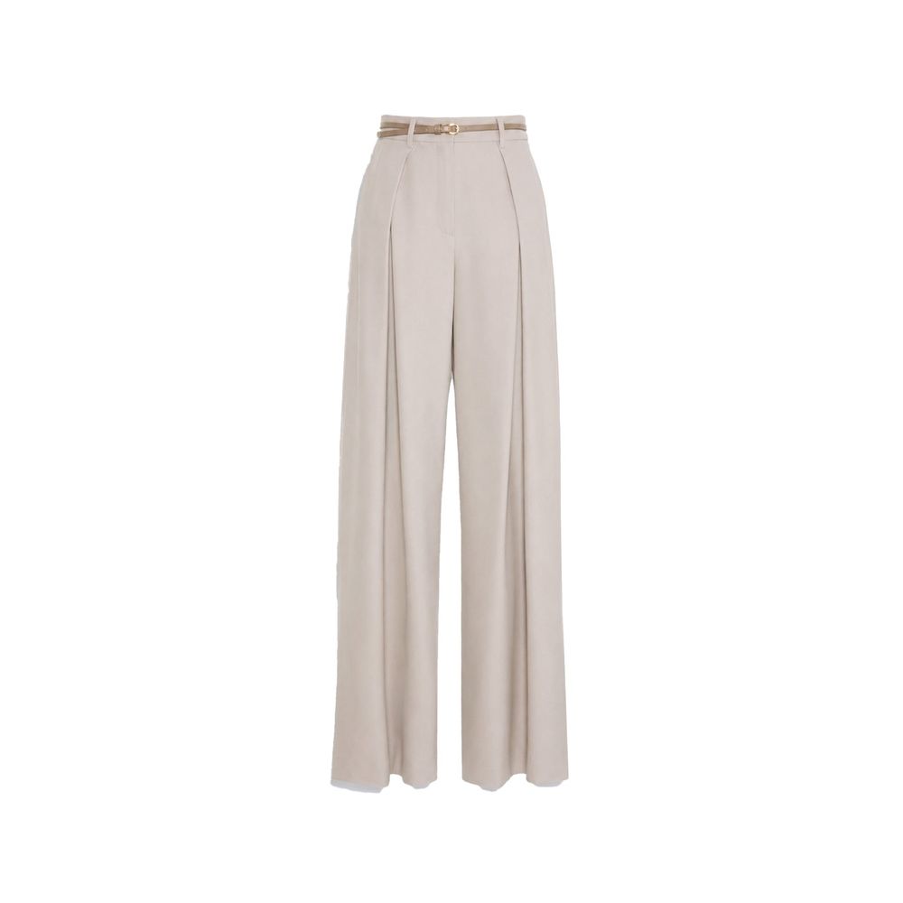 Pantaloni in twill di lana elasticizzato