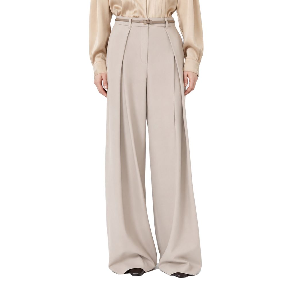 Pantaloni in twill di lana elasticizzato