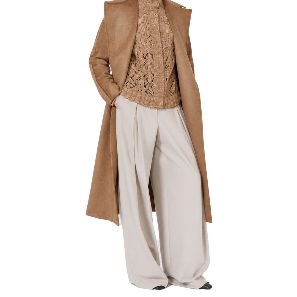 Pantaloni in twill di lana elasticizzato
