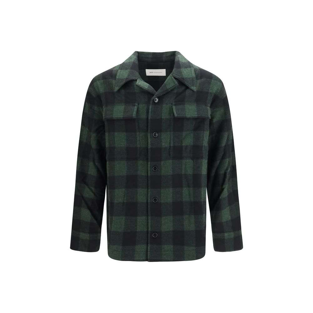 Camicia a quadri in lana vergine