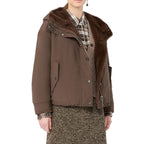 Brown hooded coat