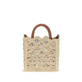1969 Disc raffia top-handle bag