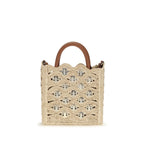 1969 Disc raffia top-handle bag