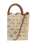 1969 Disc raffia top-handle bag