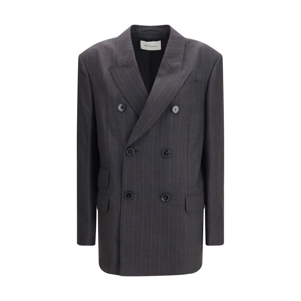 Blazer doppiopetto in lana a righe