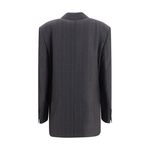 Blazer doppiopetto in lana a righe