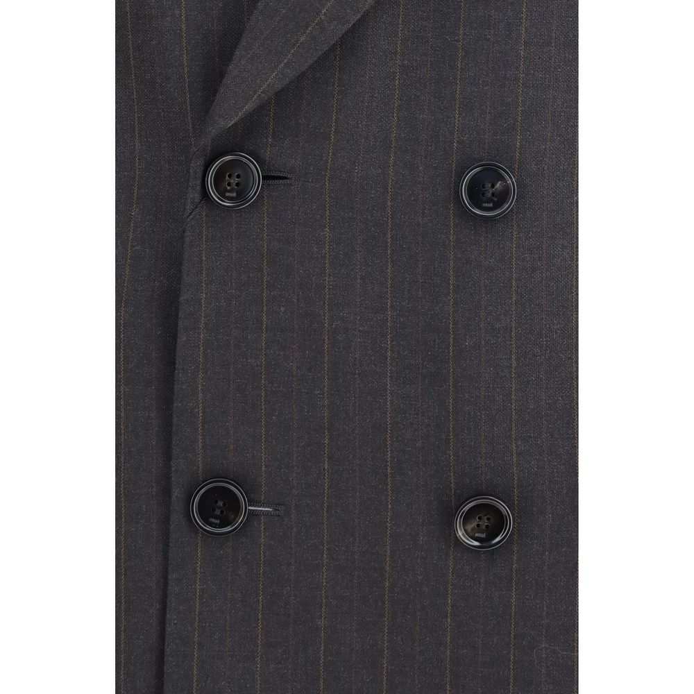 Blazer doppiopetto in lana a righe