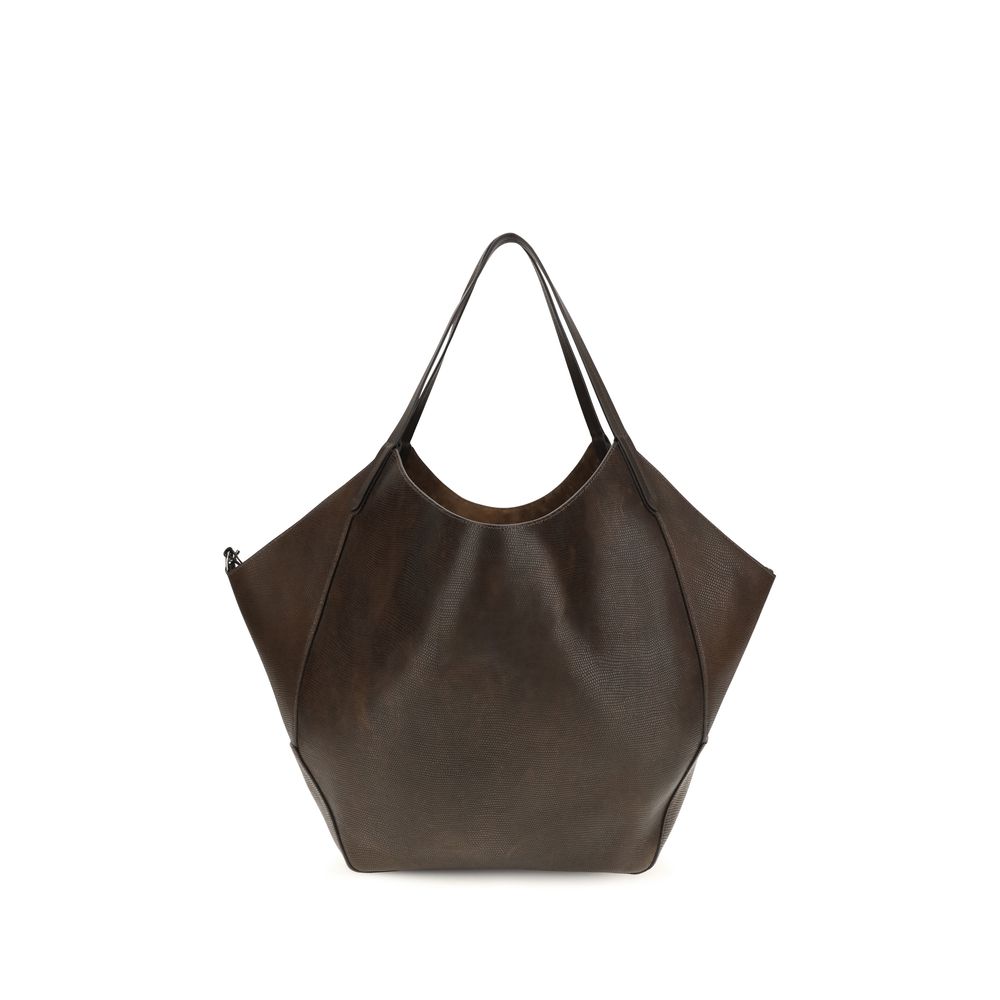 Leather shopping bag