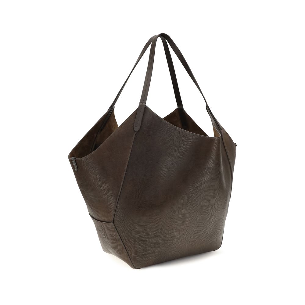 Leather shopping bag