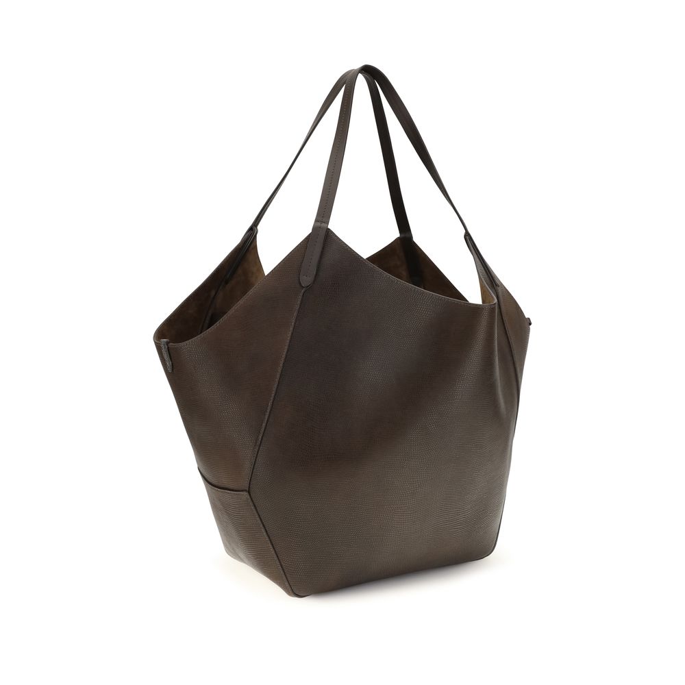 Leather shopping bag