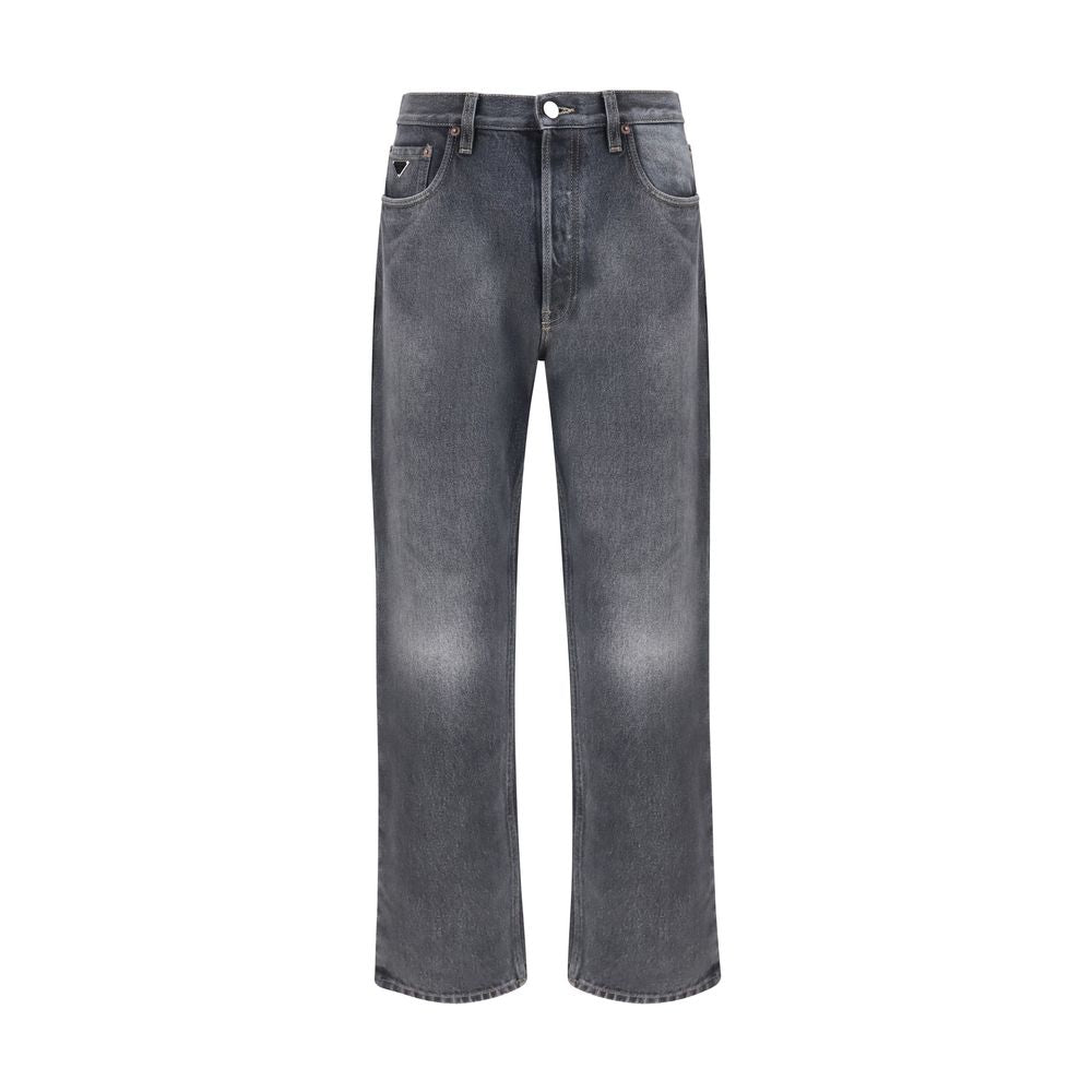 Vintage-effect denim jeans