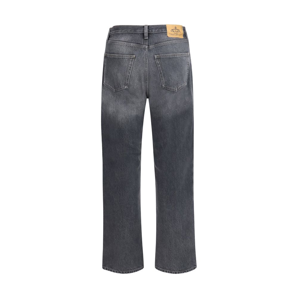 Vintage-effect denim jeans