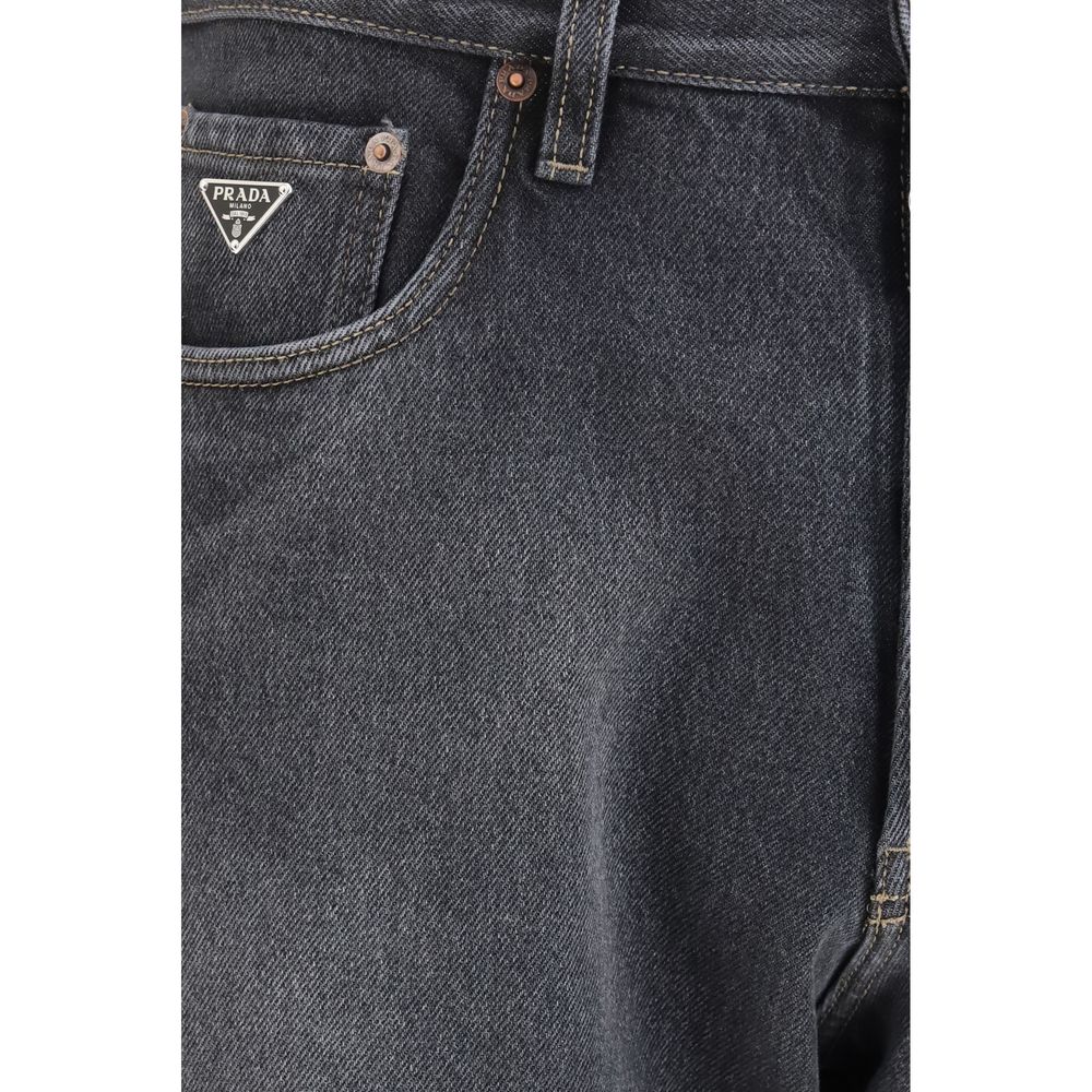 Vintage-effect denim jeans