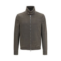 Giacca in lana con zip e collo alto in lana Merino