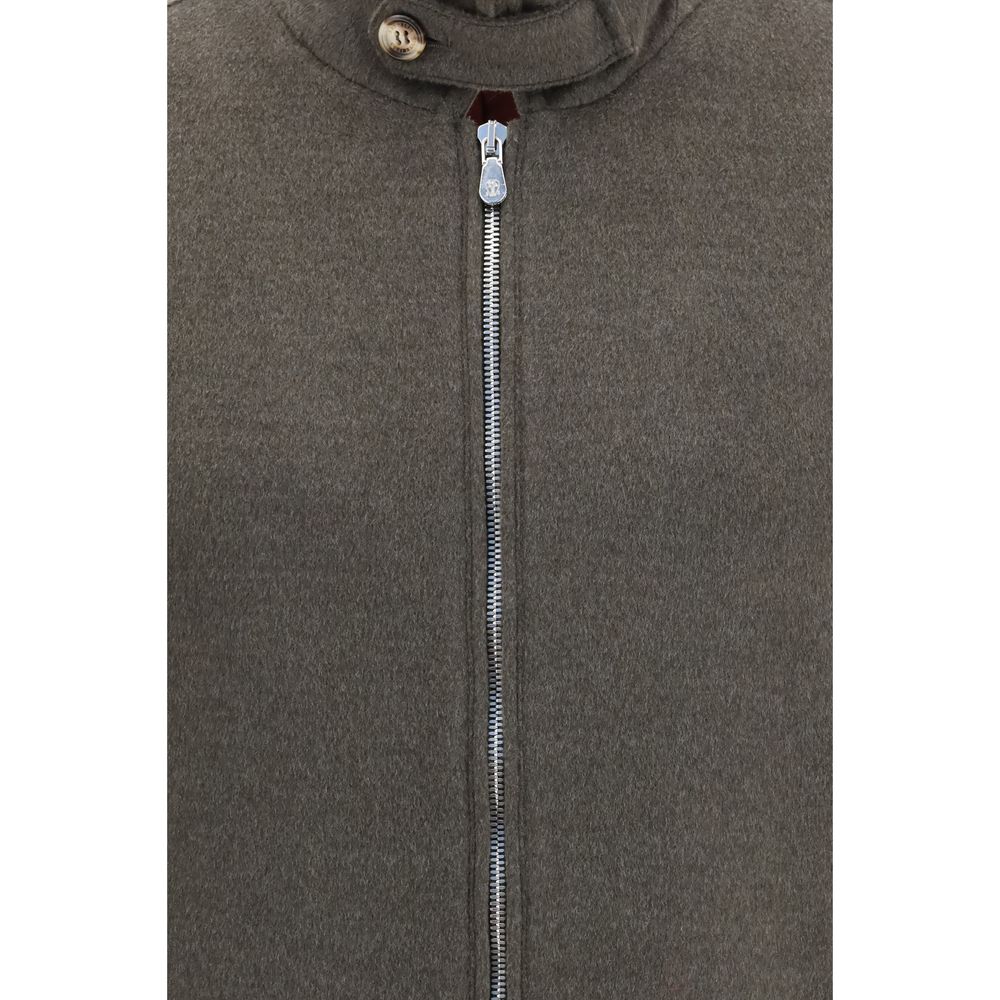 Giacca in lana con zip e collo alto in lana Merino