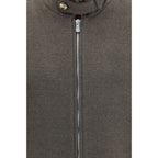 Giacca in lana con zip e collo alto in lana Merino