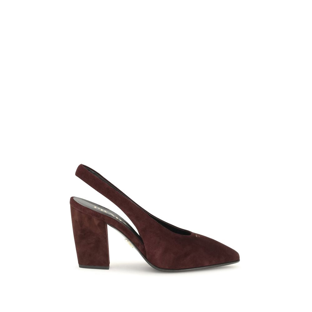 Décolleté slingback in suede