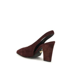 Décolleté slingback in suede