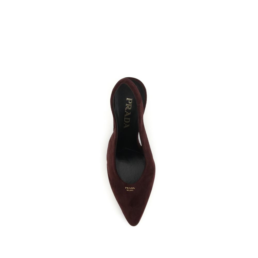 Décolleté slingback in suede