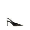 Décolleté slingback in pelle di capra con cinturino