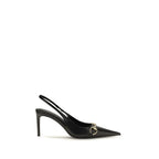 Décolleté slingback in pelle di capra con cinturino