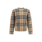 Check-pattern cashmere sweater