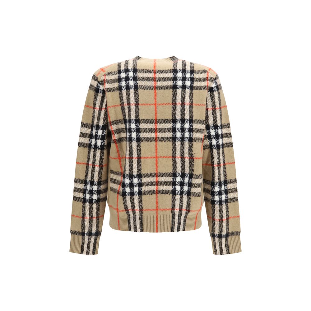 Check-pattern cashmere sweater