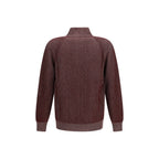 Cardigan con zip in puro cashmere a coste