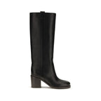 Stivali alti in pelle con monile
