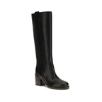 Stivali alti in pelle con monile