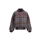 Caperdoni check-pattern wool bomber jacket