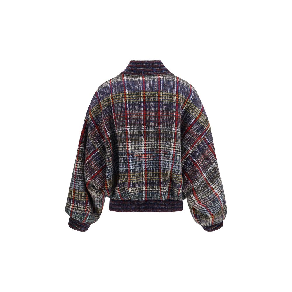 Caperdoni check-pattern wool bomber jacket