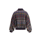 Caperdoni check-pattern wool bomber jacket