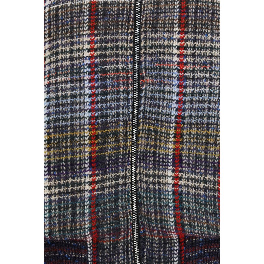 Caperdoni check-pattern wool bomber jacket