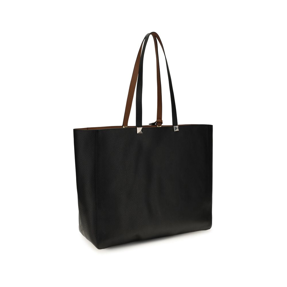 Borsa tote reversibile Rockstud in pelle