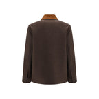 Giacca in lana con colletto in suede