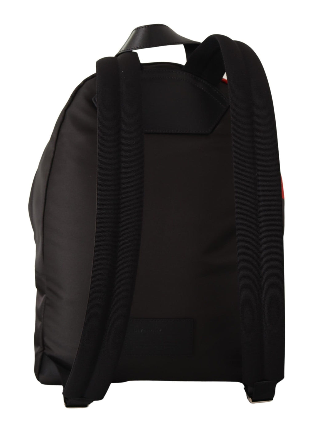 Red and black nylon urban backpack