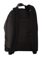 Red and black nylon urban backpack