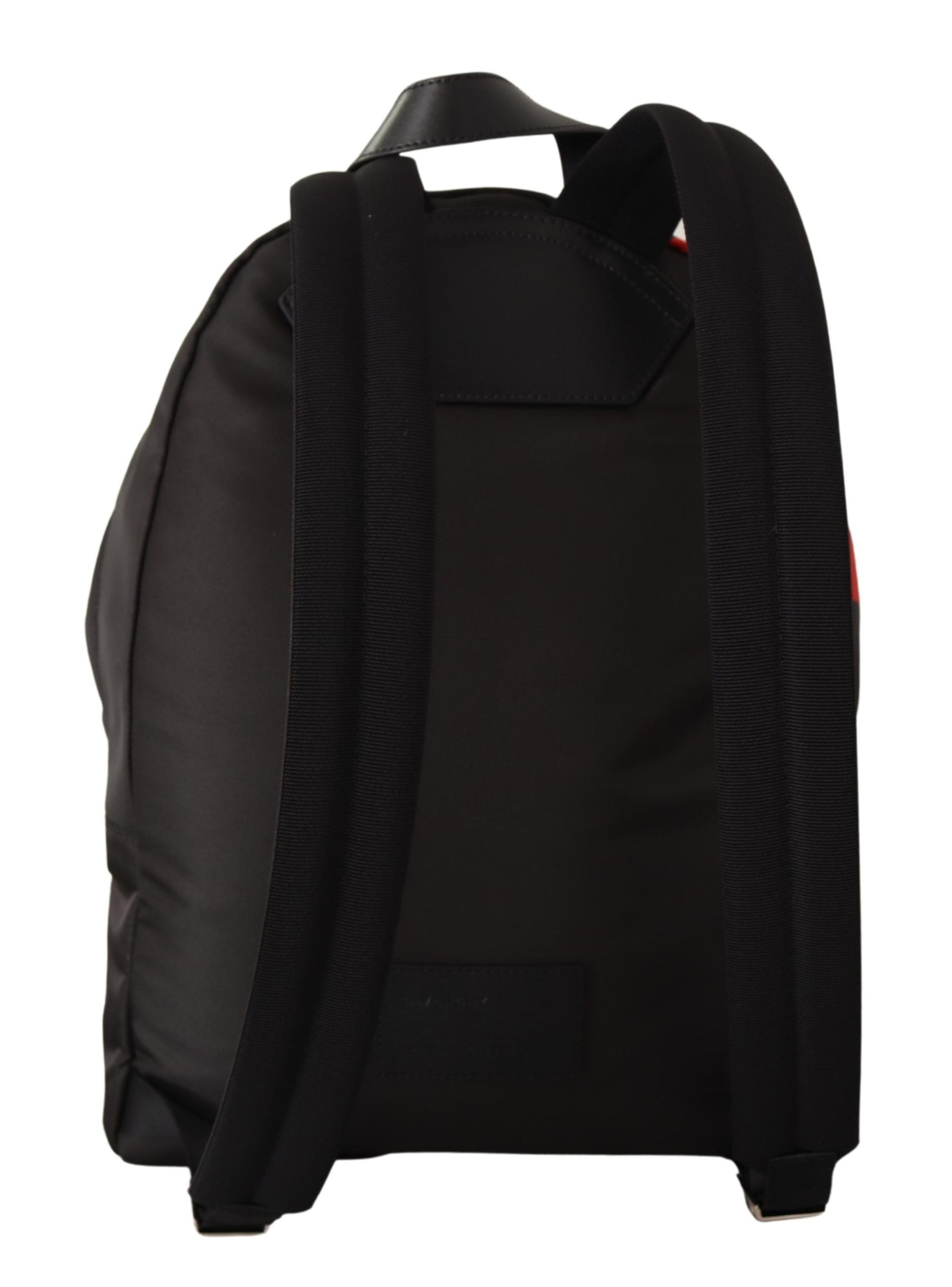Red and black nylon urban backpack