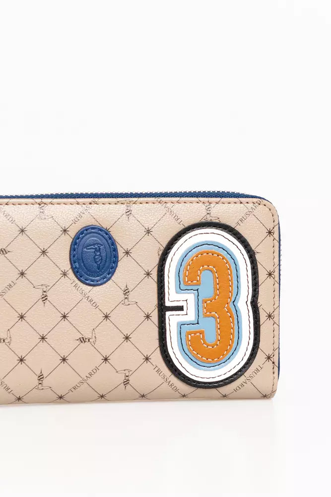 Men's beige leather wallet