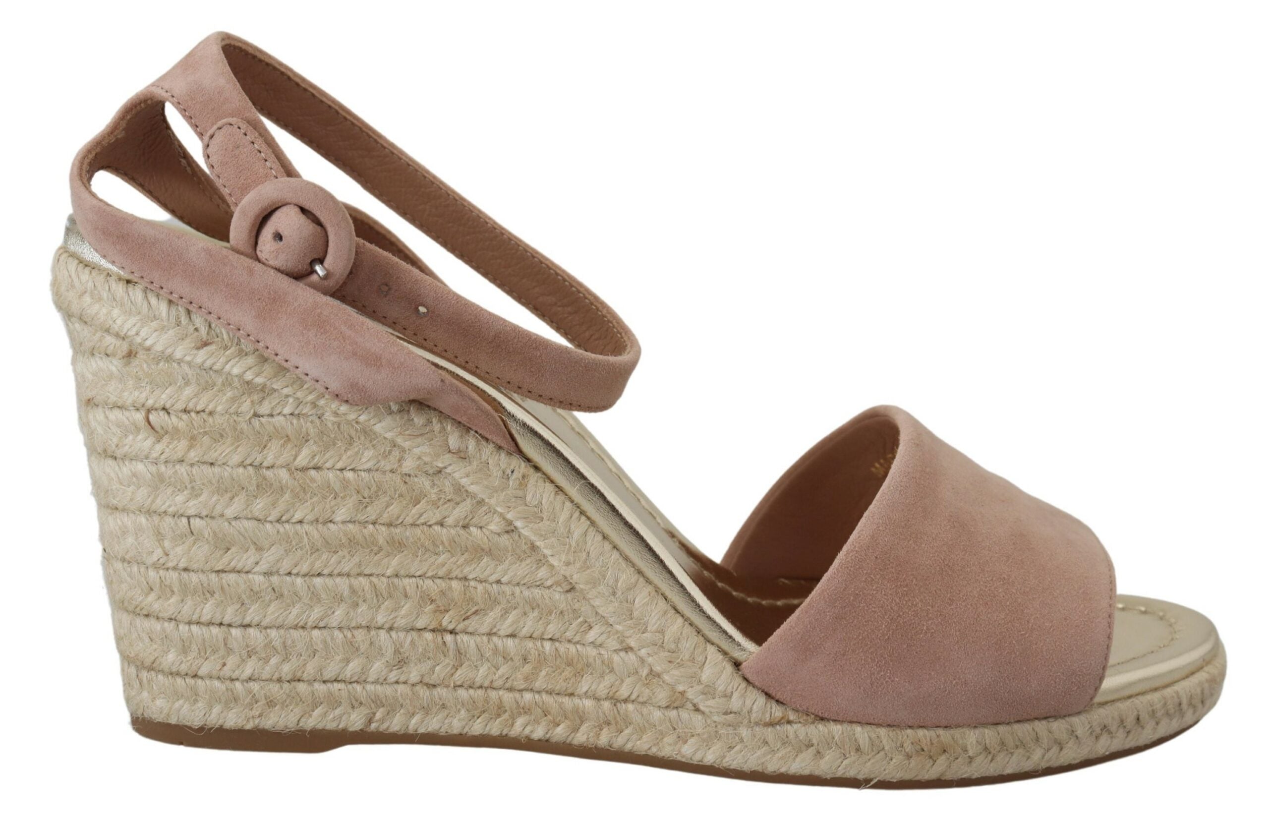 Pink Suede Ankle Strap Heels