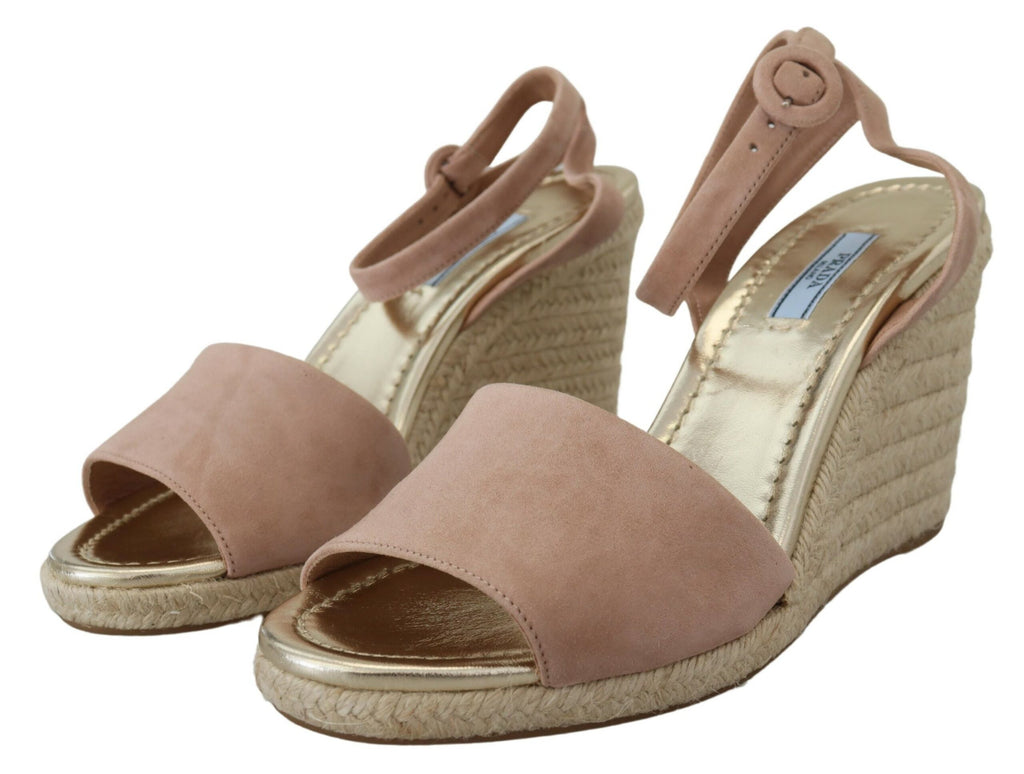 Pink Suede Ankle Strap Heels