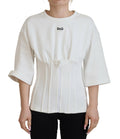 White stretch cotton corset t-shirt